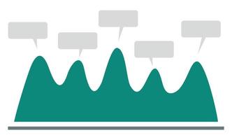 Wellendiagramm-Symbol, flachen Stil vektor