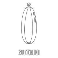 Zucchini-Symbol, Umrissstil. vektor