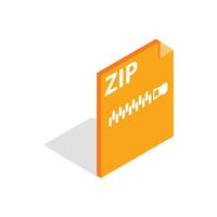 Archiv-Zip-Format-Symbol, isometrischer 3D-Stil vektor
