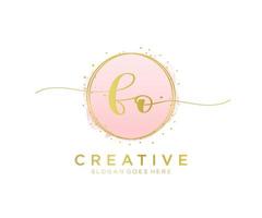 första fo feminin logotyp. användbar för natur, salong, spa, kosmetisk och skönhet logotyper. platt vektor logotyp design mall element.