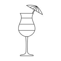 skiktad cocktail med paraply ikon vektor