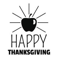 Apple Thanksgiving-Logo, einfacher Stil vektor