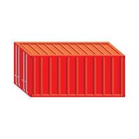 rote Frachtcontainer-Ikone, Cartoon-Stil vektor