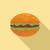 hamburgare ikon, platt stil vektor