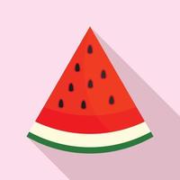 utsäde vattenmelon skiva ikon, platt stil vektor