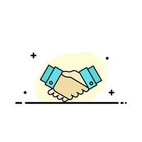 Vereinbarung Deal Handshake Geschäftspartner Business flache Linie gefüllt Symbol Vektor Banner Vorlage