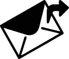 Umschlagsymbol in schwarzem Vektorbild, Abbildung des Umschlags in Schwarz auf weißem Hintergrund, ein Umschlagdesign auf weißem Hintergrund vektor