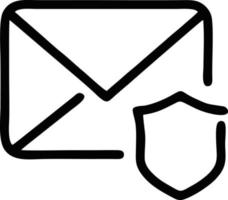 Umschlagsymbol in schwarzem Vektorbild, Abbildung des Umschlags in Schwarz auf weißem Hintergrund, ein Umschlagdesign auf weißem Hintergrund vektor