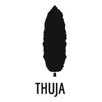 Thuja-Baum-Symbol, einfacher schwarzer Stil vektor