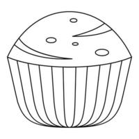 Muffin-Symbol, Umrissstil. vektor