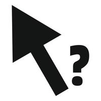 Cursor-Frage-Symbol, einfacher schwarzer Stil vektor