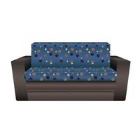 blau gepunktetes Sofa-Symbol, Cartoon-Stil vektor