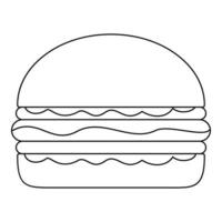 Burger-Symbol, Umrissstil. vektor