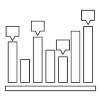 ny Diagram ikon vektor tunn linje