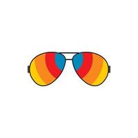 glasögon med regnbåge linser ikon, platt stil vektor