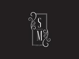 Einzigartiges sm-Luxus-Logo-Brief-Vektorsymbol vektor