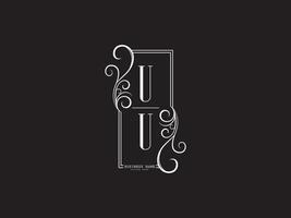 minimales uu uu Luxus-Logo-Briefdesign vektor
