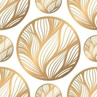 Vektor elegante goldene florale Strichzeichnung Muster