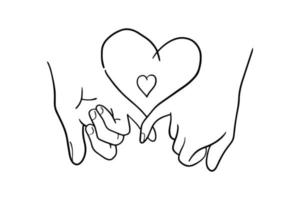två händer form en symbol av kärlek och vård. vektor