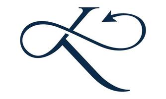 Strichzeichnungen der k-Logo-Vorlage vektor