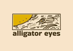 årgång konst illustration av de alligator ansikte vektor