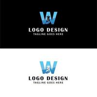 brev w labb logotyp design - skrivning logotyp design. vektor