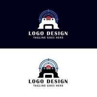 taktisk Träning logotyp design - pistol och syfte logotyp design vektor