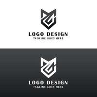 brev g eller gm skydda logotyp design vektor