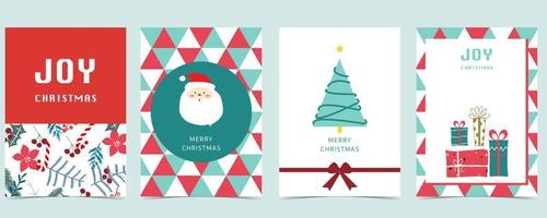 samling av jul bakgrund uppsättning med träd, blomma, löv.redigerbar vektor illustration för jul inbjudan, vykort och hemsida baner