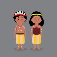 Paarcharakter, der traditionelles Outfit der australischen Ureinwohner trägt vektor