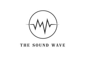 einfache minimalistische kreisförmige Ton-Audio-Wellenform für die Aufnahme von Logos vektor