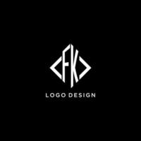 fk första monogram med romb form logotyp design vektor