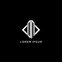 på första monogram med romb form logotyp design vektor