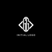 gg första monogram med romb form logotyp design vektor