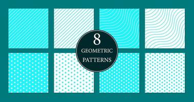 hellblaues und weißes geometrisches Musterset vektor