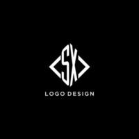 sx första monogram med romb form logotyp design vektor