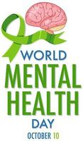 Weltplakat zum Tag der psychischen Gesundheit vektor