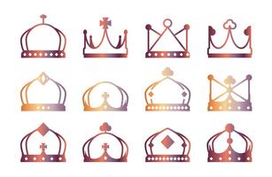 Lineart Crown Icons vektor