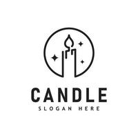 Kerzenlicht Flamme Logo Design Illustration vektor