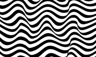 Abstract Background Wellenlinie ist ein schwarzes Muster auf weißem Hintergrund. es kann eine Tapete, ein Stoffmuster oder eine andere Bildarbeit sein vektor