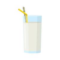 Ein Glas Milch. elemente für design landwirtschaftliche produkte, gesunde lebensmittel. flache vektorillustration. vektor