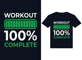 Workout 100 vollständige Illustrationen für druckfertige T-Shirt-Gestaltung vektor