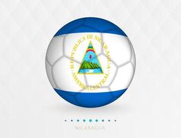 fotboll boll med nicaragua flagga mönster, fotboll boll med flagga av nicaragua nationell team. vektor