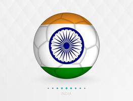 fotboll boll med Indien flagga mönster, fotboll boll med flagga av Indien nationell team. vektor