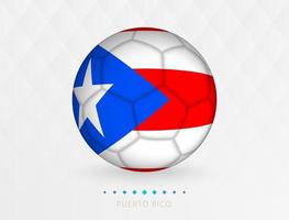 fußballball mit puerto-rico-flaggenmuster, fußballball mit flagge der puerto-rico-nationalmannschaft. vektor