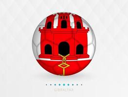 fotboll boll med gibraltar flagga mönster, fotboll boll med flagga av gibraltar nationell team. vektor