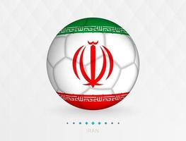 fotboll boll med iran flagga mönster, fotboll boll med flagga av iran nationell team. vektor