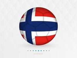 fotboll boll med Norge flagga mönster, fotboll boll med flagga av Norge nationell team. vektor