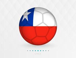 Fußball mit chilenischem Flaggenmuster, Fußball mit Flagge der chilenischen Nationalmannschaft. vektor