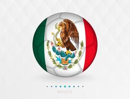 Fußball mit mexikanischem Flaggenmuster, Fußball mit Flagge der mexikanischen Nationalmannschaft. vektor